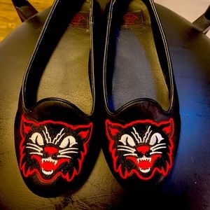 Strange Cvlt Black car flats.